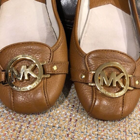 MICHAEL Michael Kors Classic Lillie Leather Moccasin Flats in Luggage Sz 9M - Picture 4 of 16